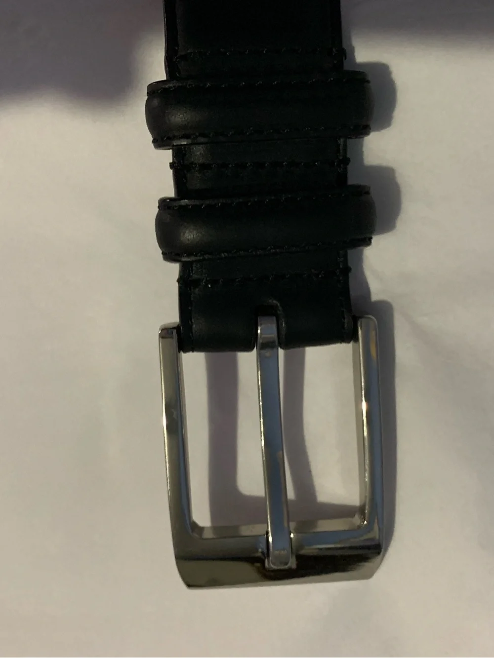 Polo Ralph Lauren Black Italian Leather Dress Belt With Silver Buckle 40